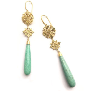 Lalaounis Aurelia Gold and Amazonite Earrings